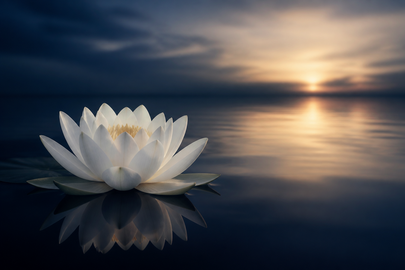 Peaceful lotus flowers representing remembrance and dignity